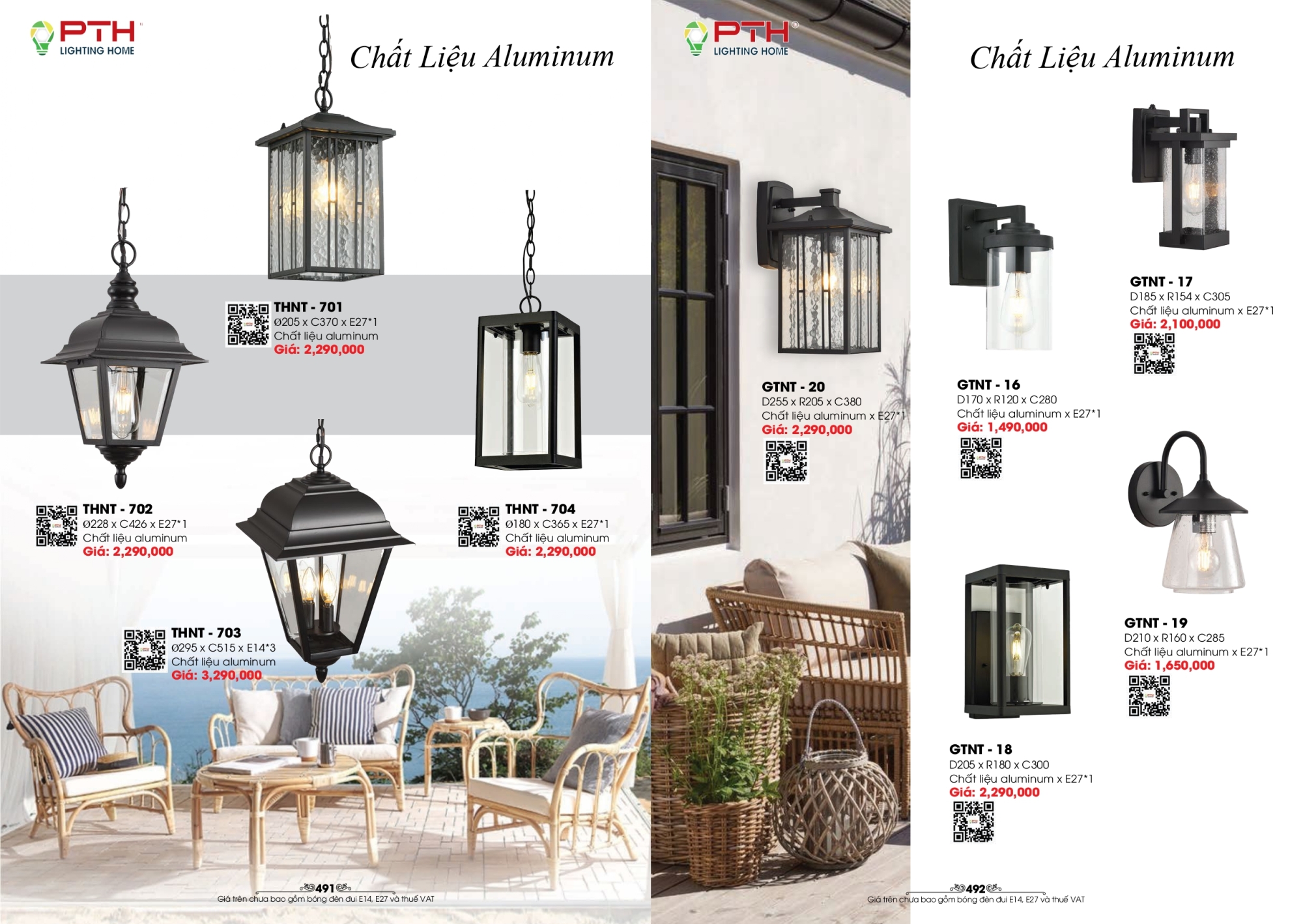 Bảng giá đèn trang trí PTH Lighting Home 2026